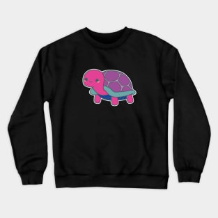 Bi Pride Turtle / Tortoise | Cute Design in Bisexual Flag Colors Crewneck Sweatshirt